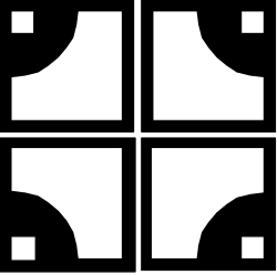 Black and White Logo with Four Squares - Minimalist Clipart