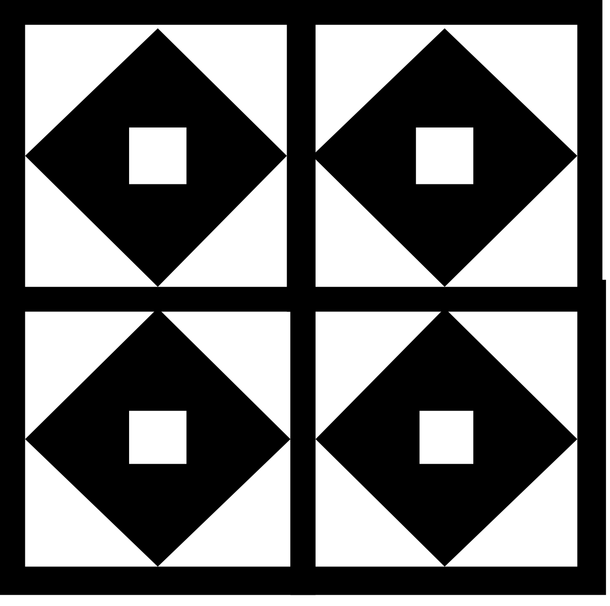 Black and White Logo with Four Squares - Perfect Clipart for Branding