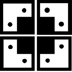 Square and Dots Clipart: Four Squares with Four Dots