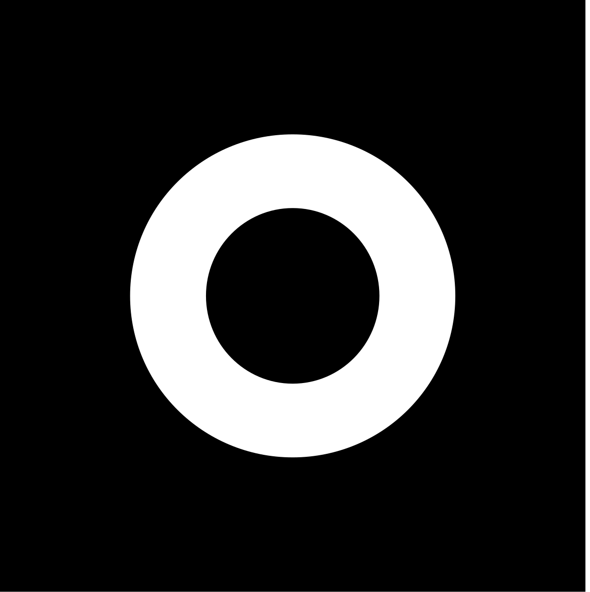 White Circle on Black Background - Minimalist Clipart Design