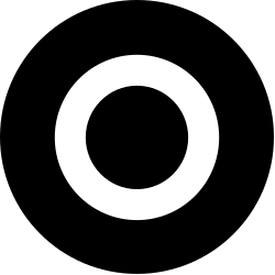 White Circle on Black Background - Minimalist Clipart