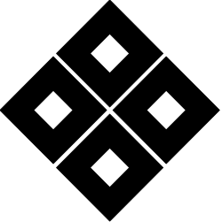 Black and White Logo with Four Squares - Minimalist Clipart Design