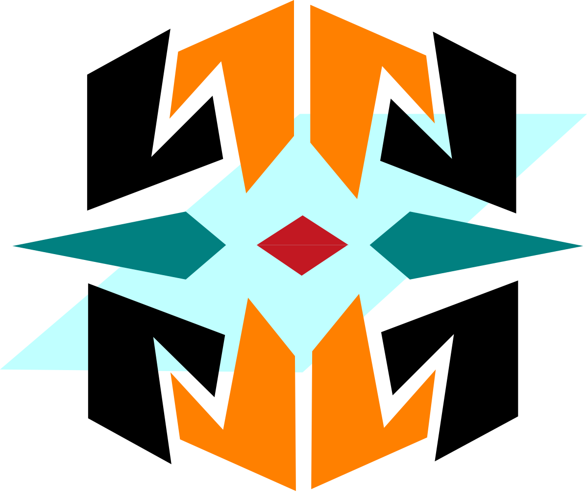 Geometric Design Clipart: White and Orange Abstract Shapes