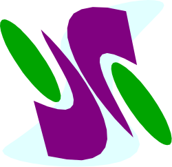 Purple and Green Logo with White Circle Clipart