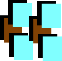 Blue and Brown Square with Cross - Unique Clipart for Your Projects