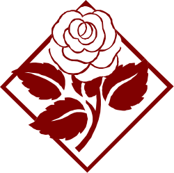 Red Rose with Diamond Shaped Leaves - Stunning Clipart Design
