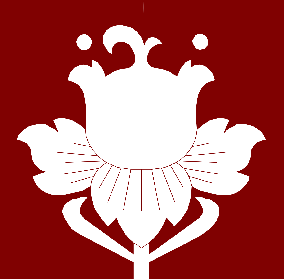 Black and White Flower Clipart on Vibrant Red Background