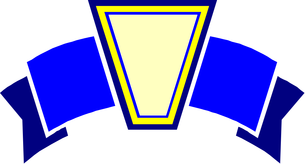 Blue and Yellow Shield with White Stripe Clipart for Dynamic Designs