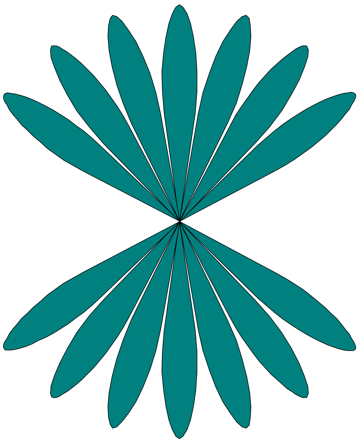 Green Flower Clipart on Bold Black Background