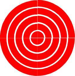 Red Target Clipart on Black Background for Dynamic Designs