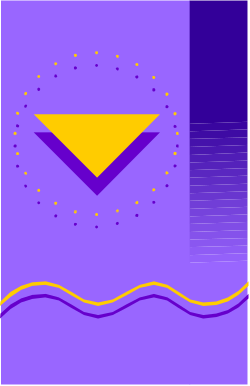 Purple and Yellow Square with Triangle Clipart - Vibrant Geometric Design