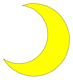 Yellow Crescent on Black Background - Stunning Clipart Design