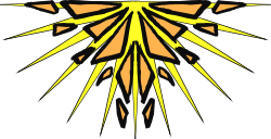 Yellow Explosion on Black Background Clipart