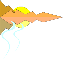Mountain Scene with River Clipart - Nature's Beauty Unleashed