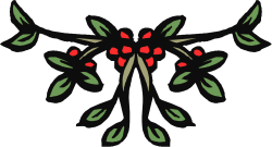 Black and Green Flower with Red Accents - Stunning Clipart Collection