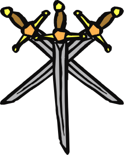 Sword with Four Blades - Unique Clipart Design
