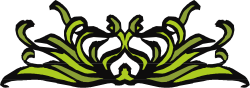 Black and Green Logo with White Flower Clipart for Versatile Use