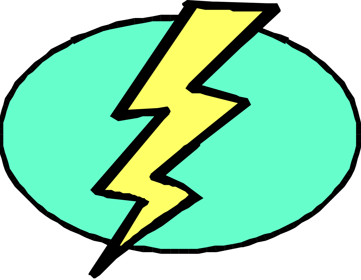 Lightning Bolt with Green Circle - Dynamic Clipart for Your Projects
