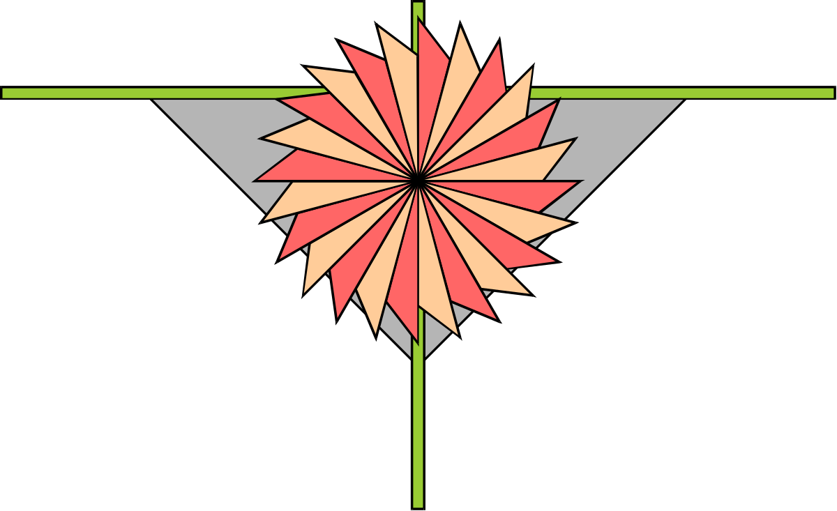 Compass and Colorful Polygons: Flower with Green Stem Clipart