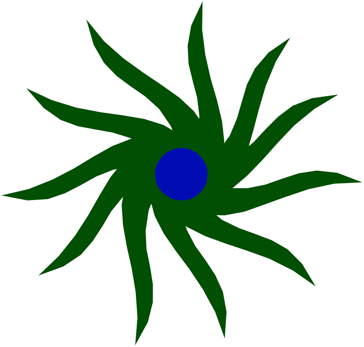 Vibrant Green and Blue Flower Clipart for Your Creative Projects