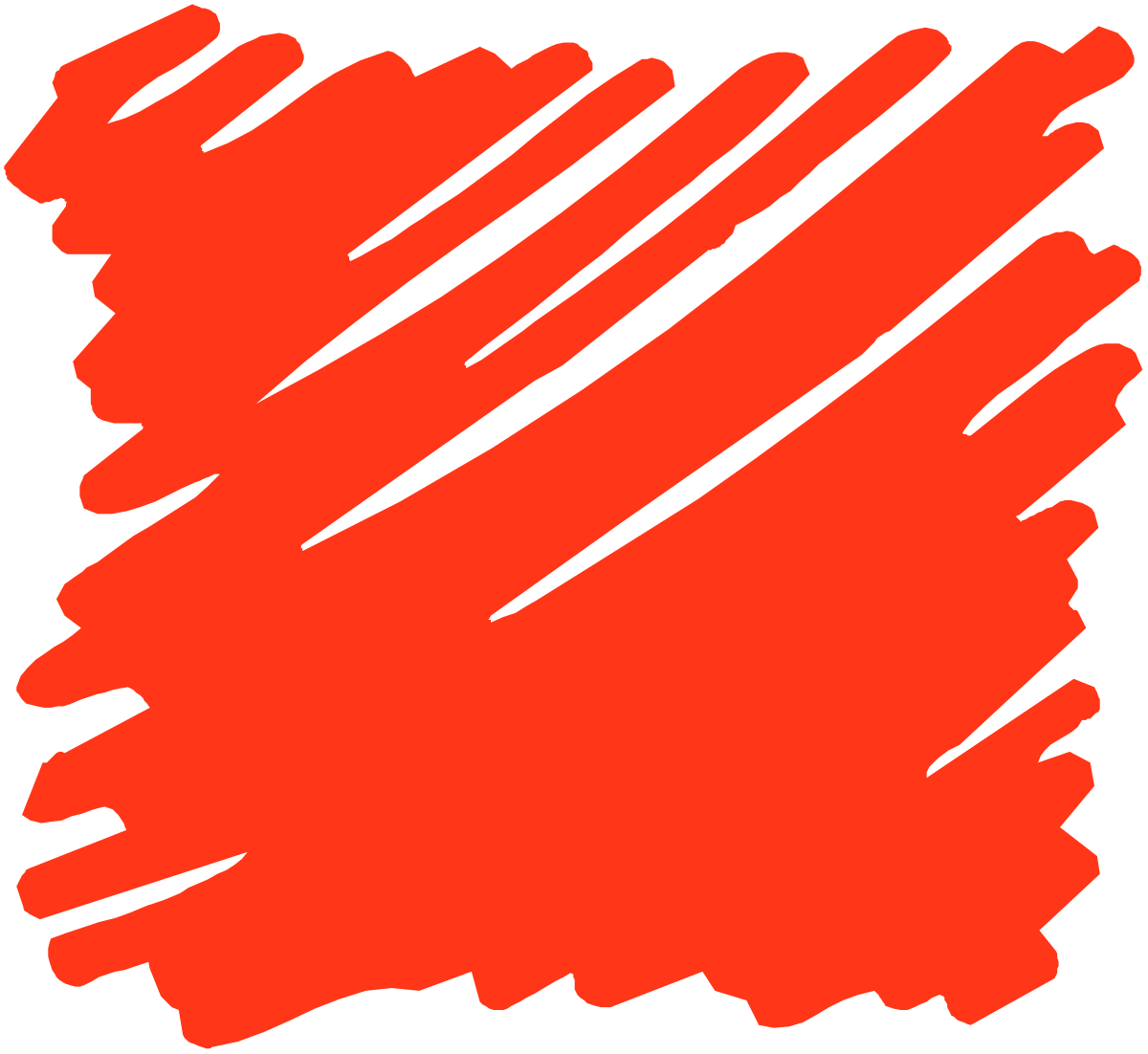 Red Paint Stroke on Black Background: Bold Clipart Design
