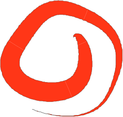 Red Spiral Circle on Black Background - Captivating Clipart Design
