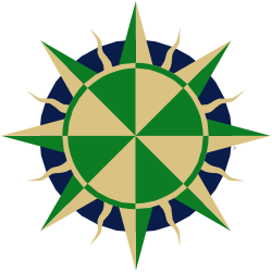 Vibrant Green and Blue Sun Clipart with White Core