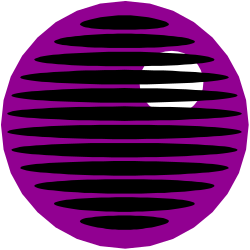 Purple and Black Striped Ball Clipart for Fun Designs