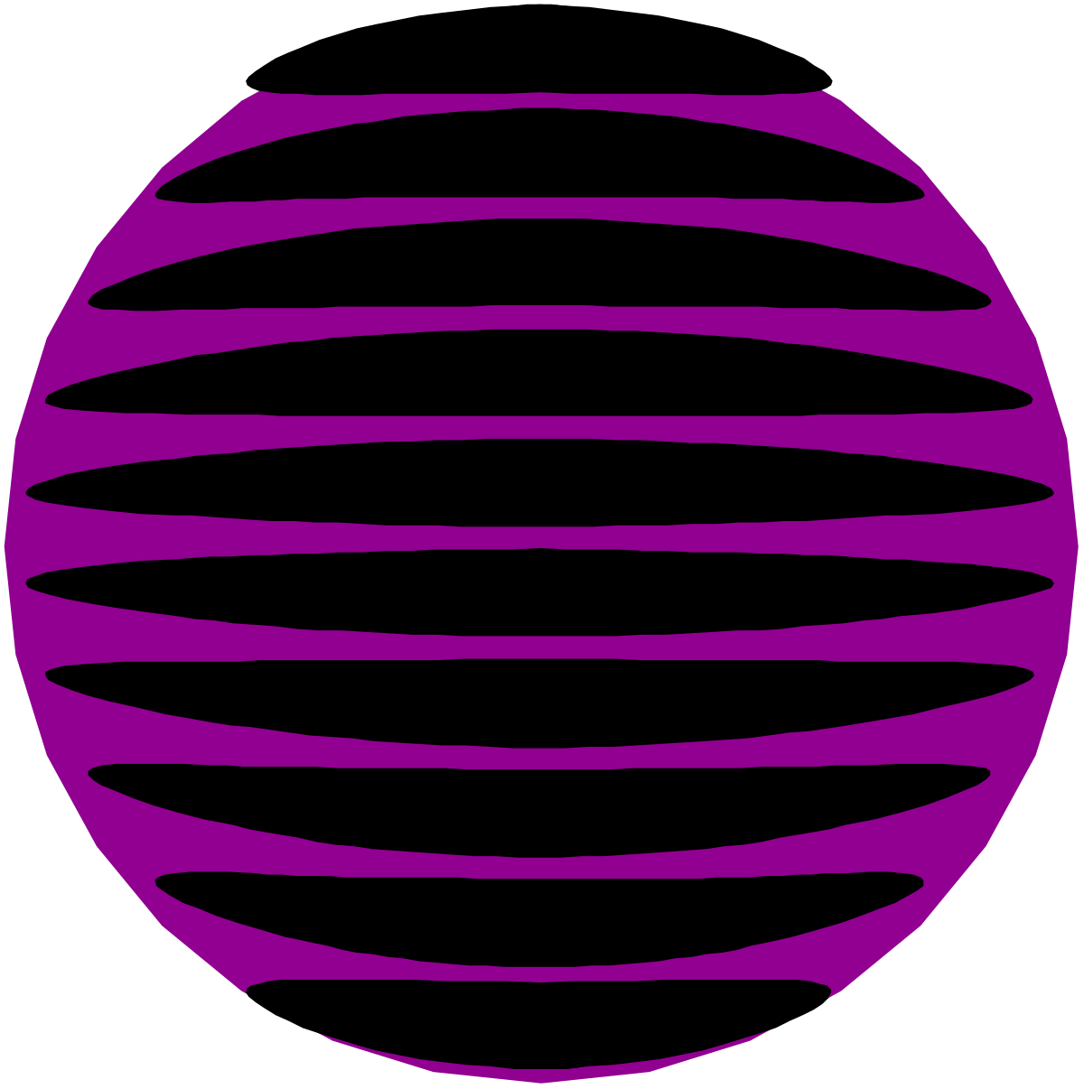 Purple and Black Striped Ball Clipart - Vibrant Graphic Elements