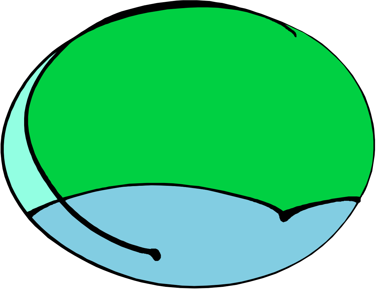 Green Sphere with Blue Center - Vibrant Clipart Design