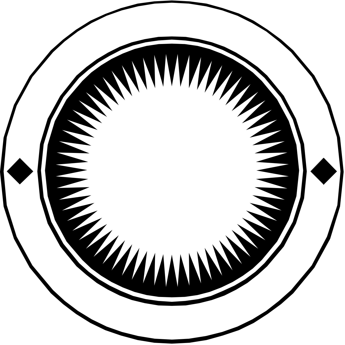Circular White Icon with Black and White Background for Versatile Clipart Use