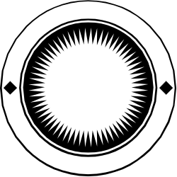 Circular White Icon with Black and White Background for Versatile Clipart Use
