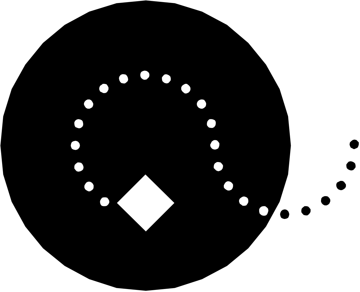 Clock with White Dots - Stylish Timepiece Clipart