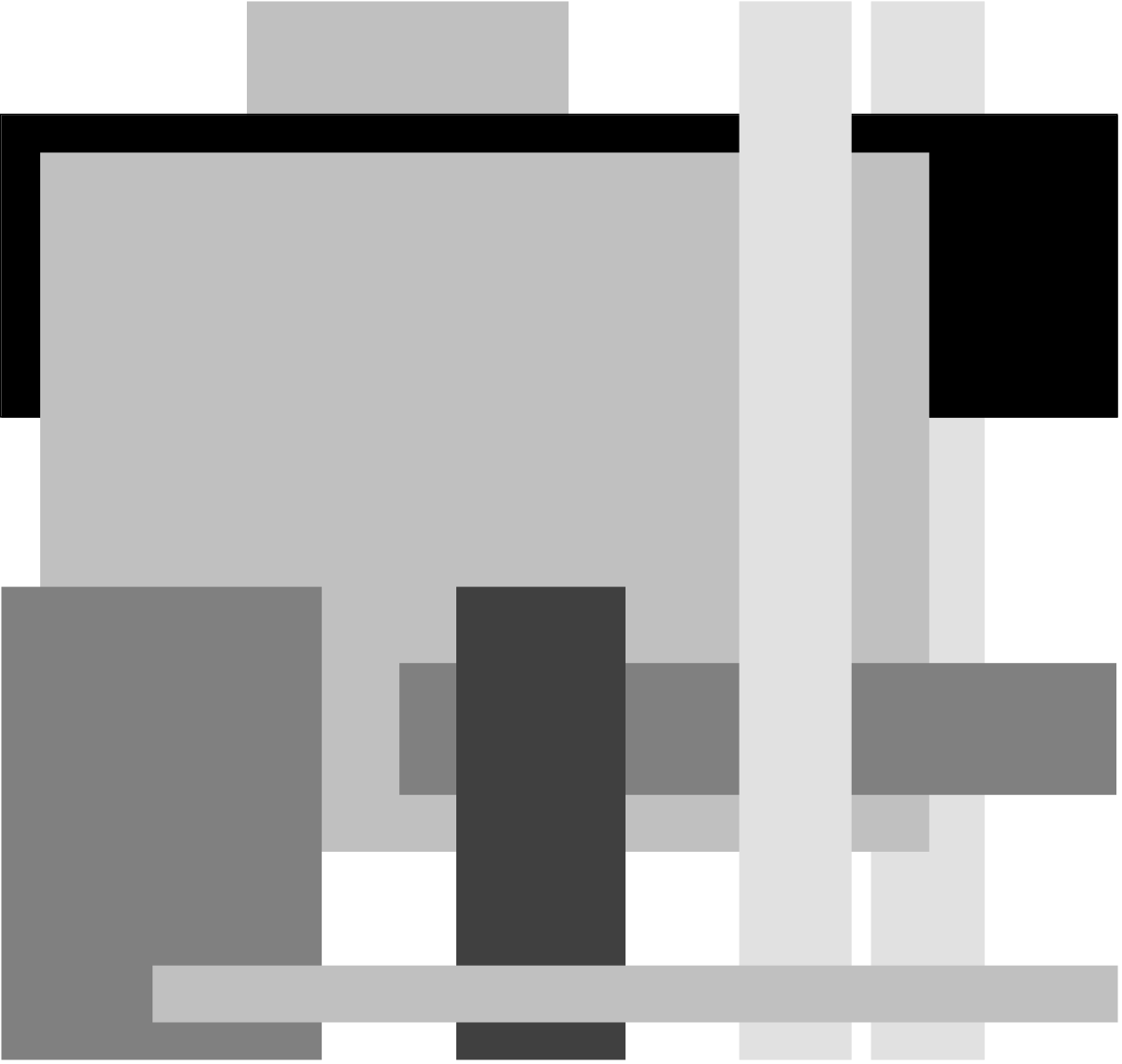 Square Clipart: White and Gray Design with Black Border