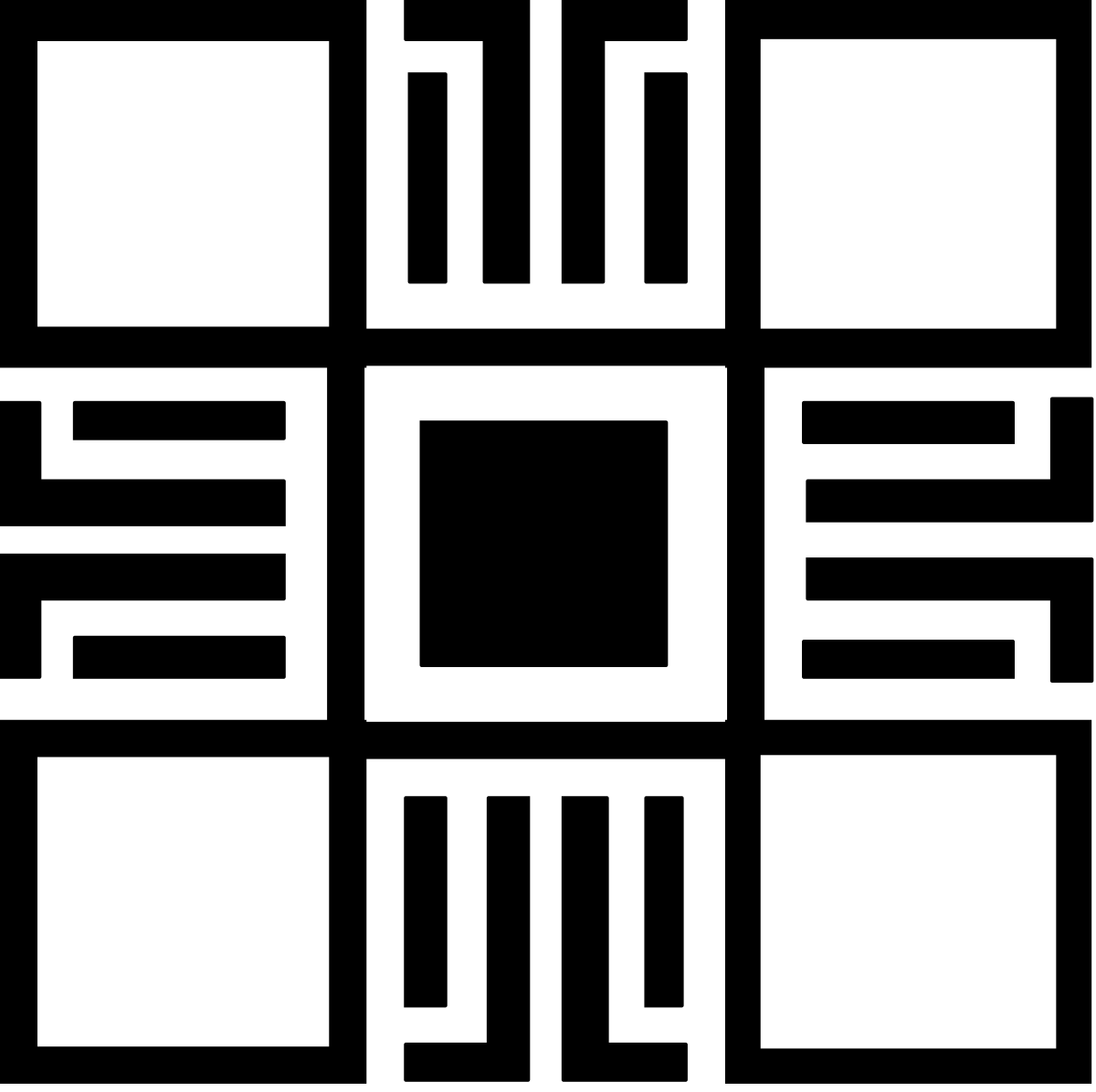 Black and White Square Icon Clipart - Versatile Graphic Element