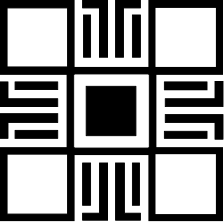 Black and White Square Icon Clipart - Versatile Graphic Element
