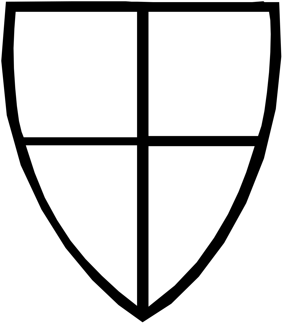 White Shield with Four Squares - Graphic Clipart Design