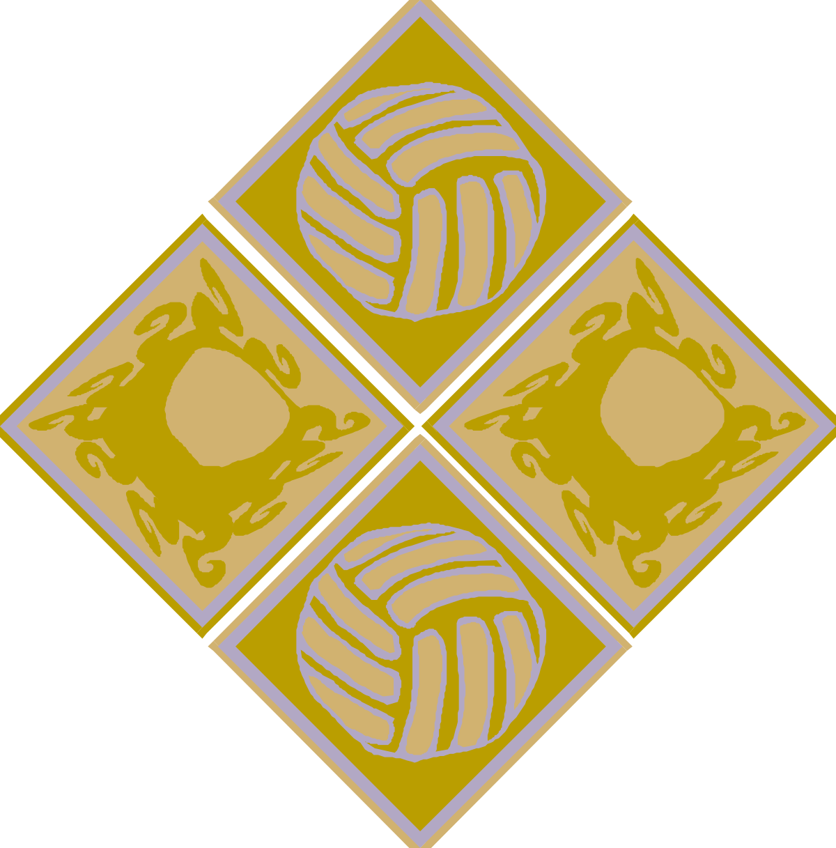 Volleyball Balls in Square Pattern Clipart for Dynamic Sports Designs