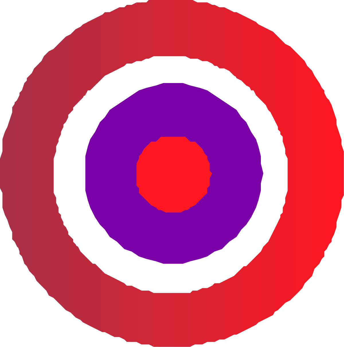 Red and Purple Circle Clipart with Vivid Center