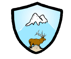 Deer Standing in Front of Shield Clipart - Nature and Protection Theme