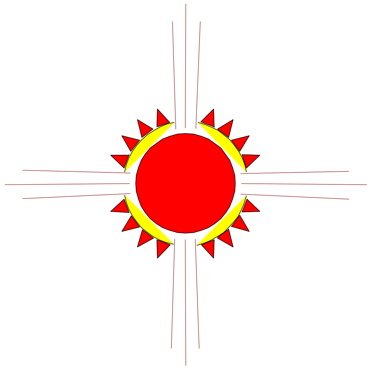 Sun Icon with Red Circle Center - Bright Clipart Design