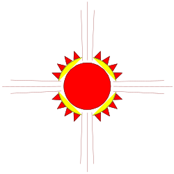 Sun Icon with Red Circle Center - Bright Clipart Design