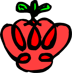 Red Apple with Green Eyes Clipart - Vibrant and Whimsical Fruit Illustration