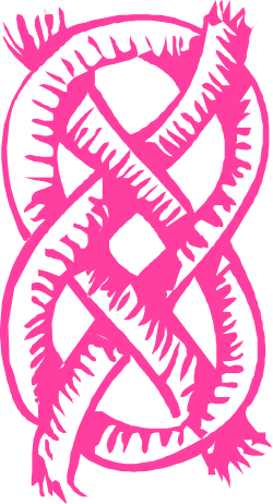 Pink and White Snake Clipart on Black Background