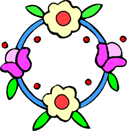 Circle with Flowers and Leaves Clipart for Vibrant Designs