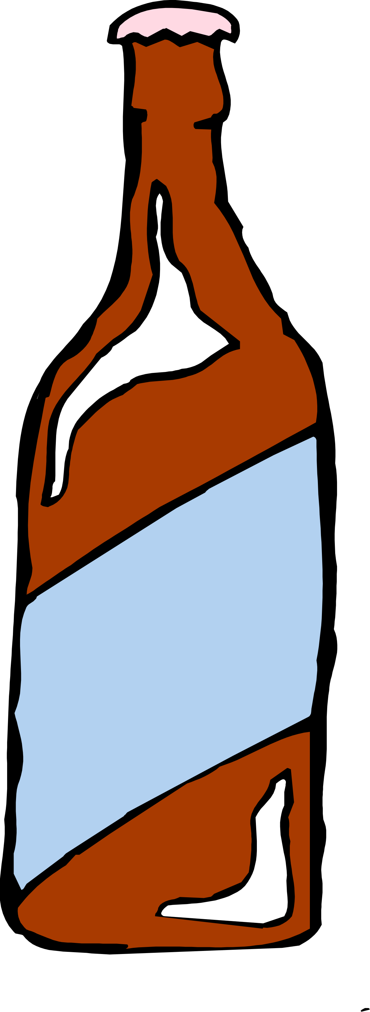 Bottle of Liquid with Blue Ribbon - Charming Clipart for Every Occasion