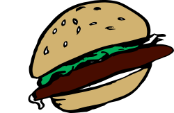 Hamburger with Green Filling Clipart: Deliciously Fresh and Vibrant