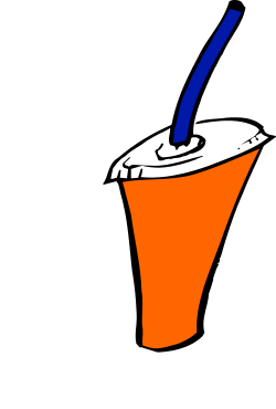 Blue and Orange Cup Clipart - Vibrant Kitchen Accessories