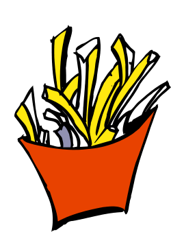 Red Bowl Filled with Crispy Fries Clipart for Delicious Designs