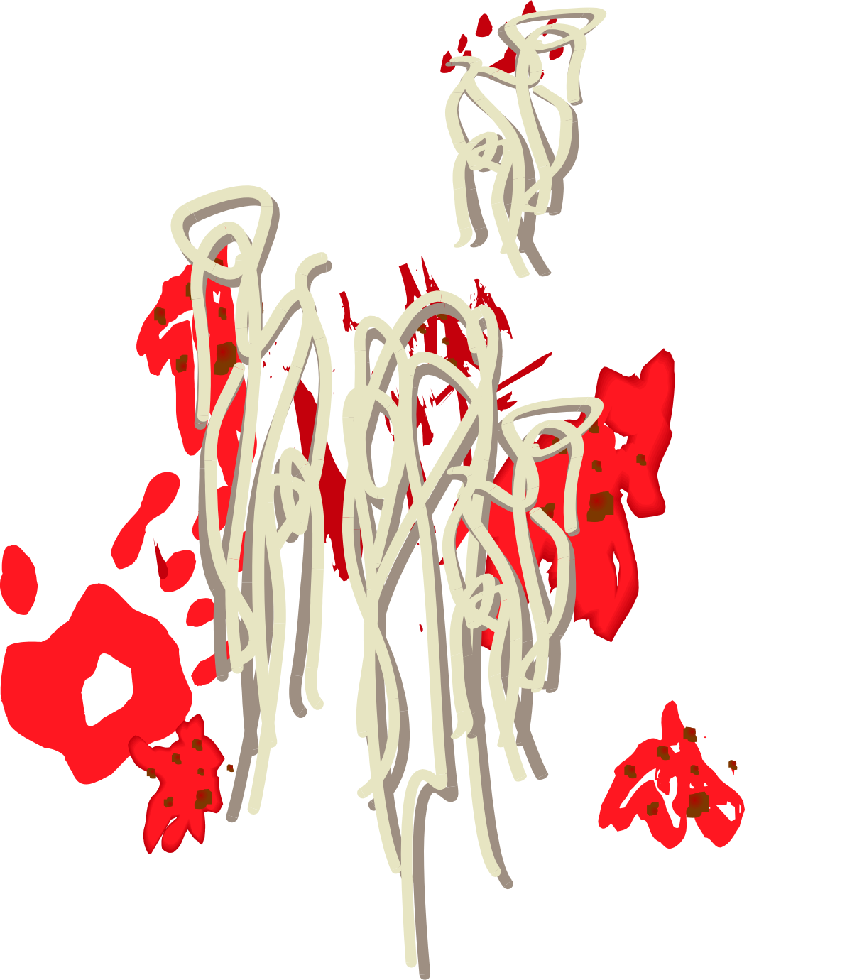 Red and White Flower on Black Background - Stunning Clipart